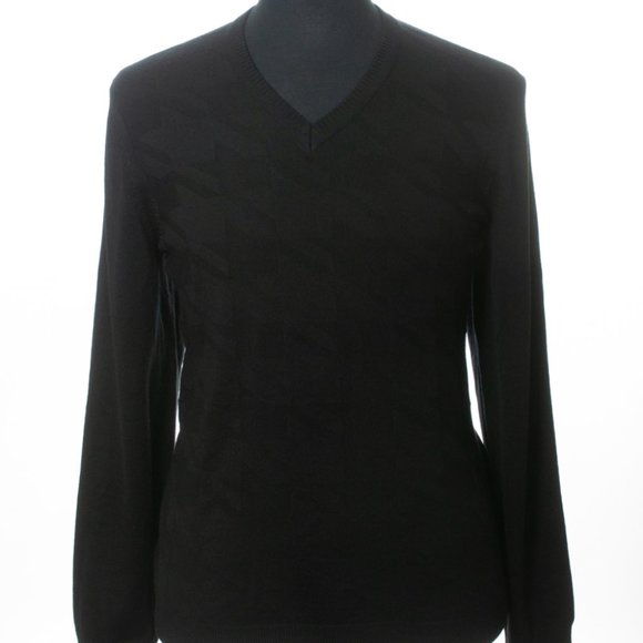 Hugo Boss Black Houndstooth Palet V-Neck Sweater - Picture 1 of 5